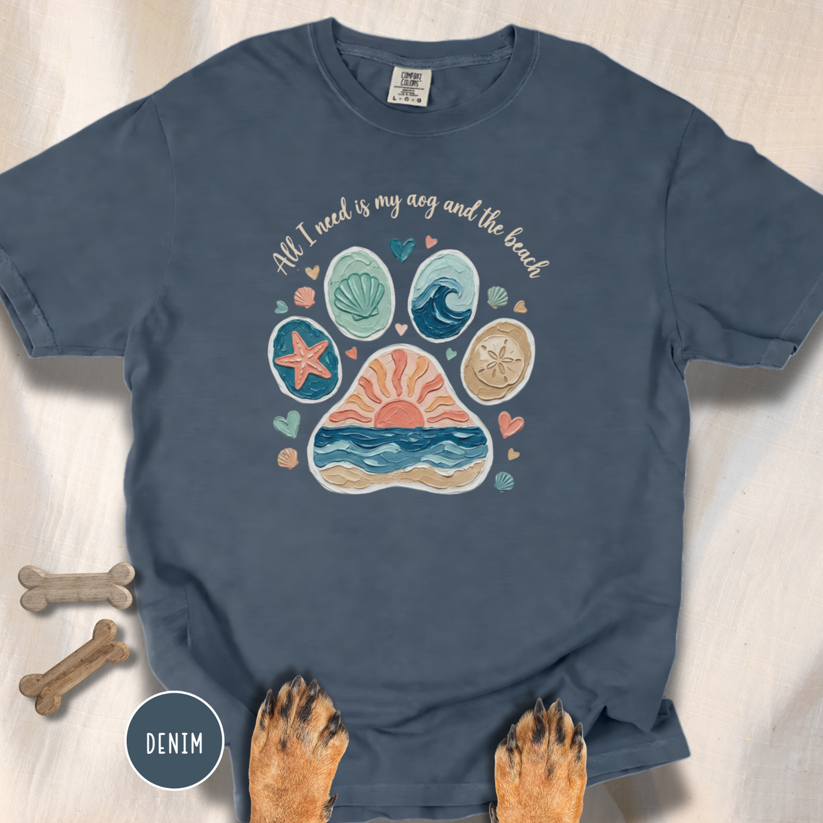Coastal Dog Lover T-Shirt for Beach Loving Dog Moms