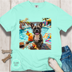 French Bulldog Pool Party T-shirt.