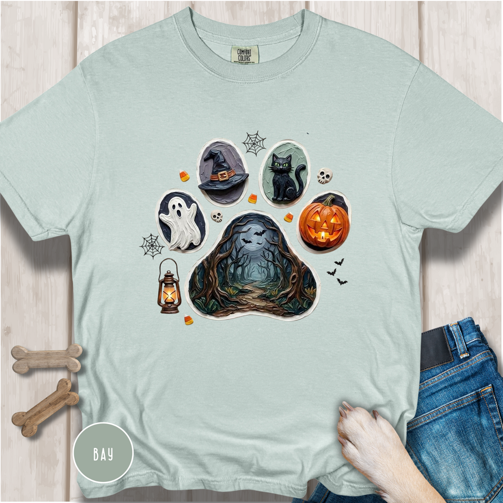 Spooky Season Dog Paw Comfort Colors T-Shirt