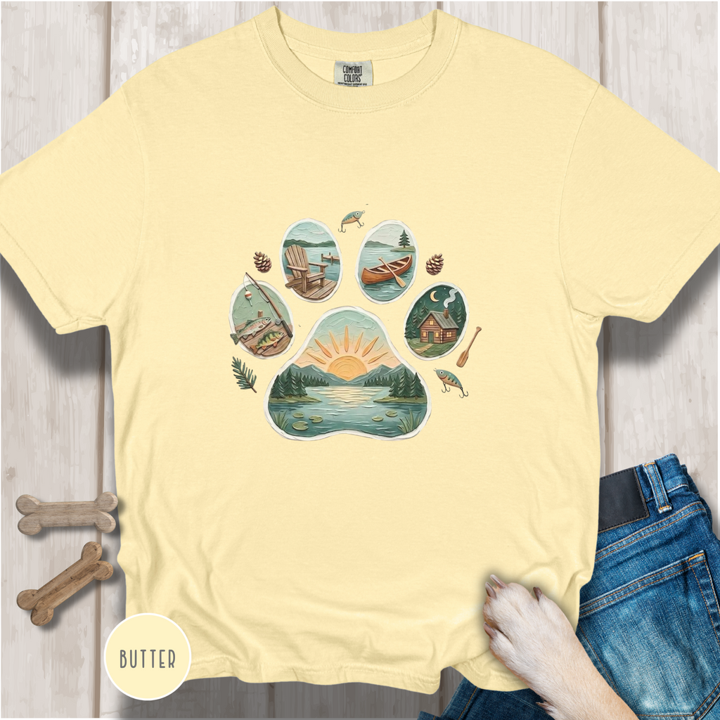 Lake Life Dog Paw T-Shirt