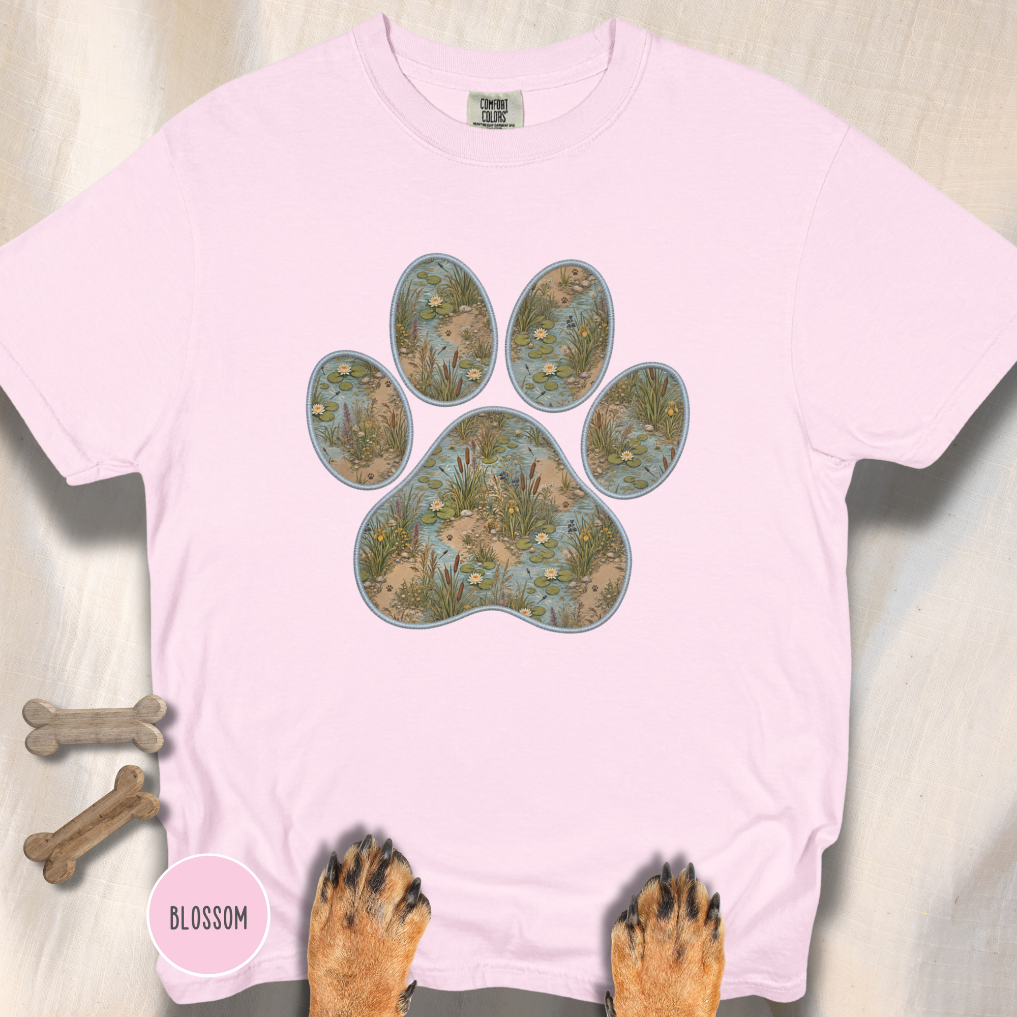 Paws in the Marsh Dog Paw T-Shirt