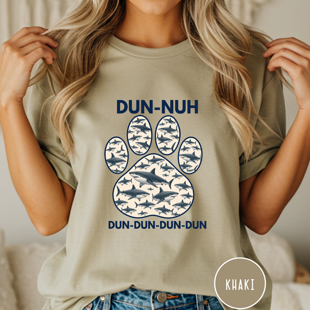 Shark Theme Song Paw Print T-shirt