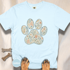 Coastal Seashore Vintage Botanical Dog Paw T-Shirt
