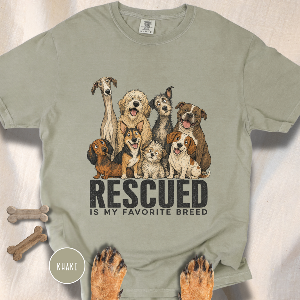 Rescued is My Favorite Breed Group Photo T-shirt