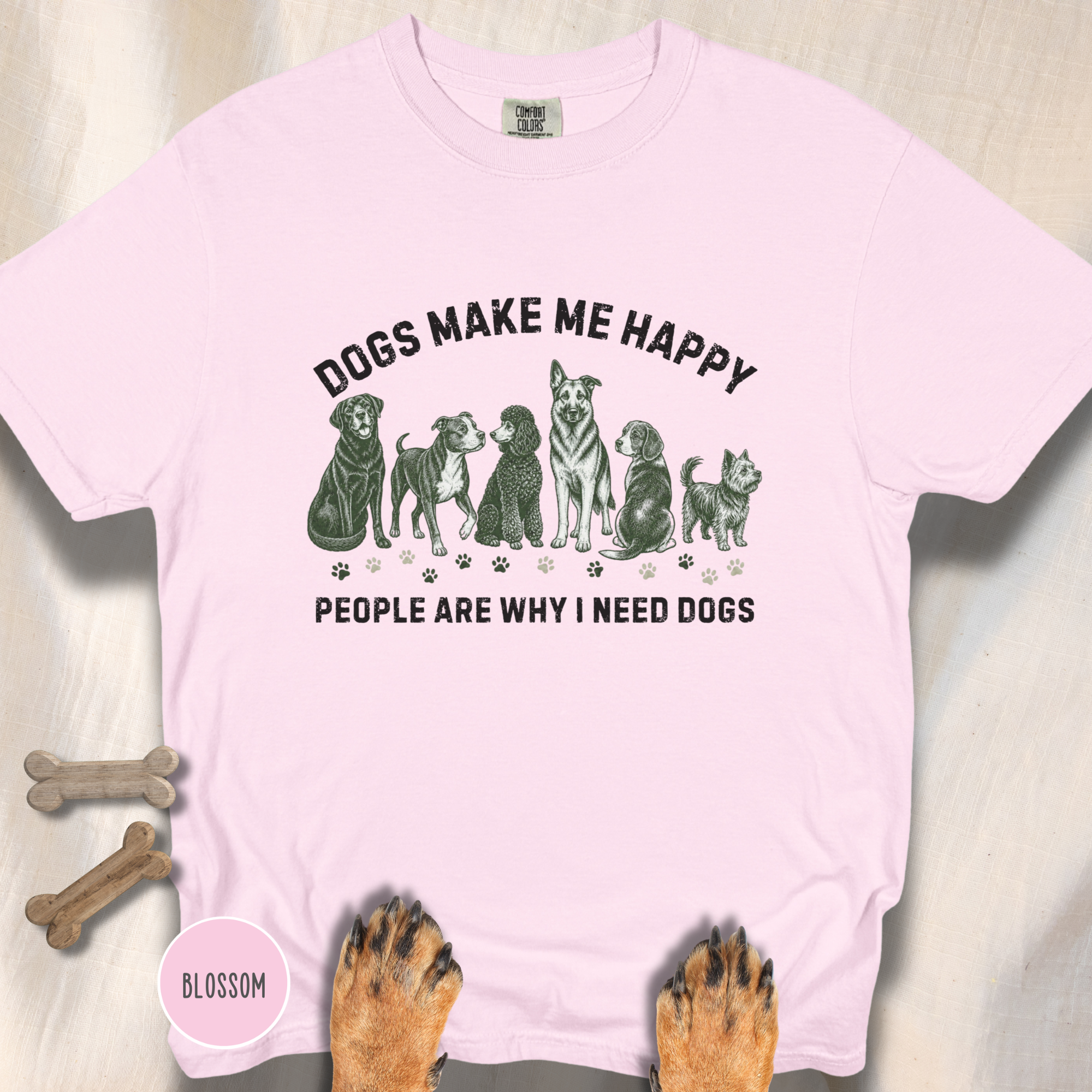 Dogs Make Me Happy, People are Why I Need Dogs T-shirt
