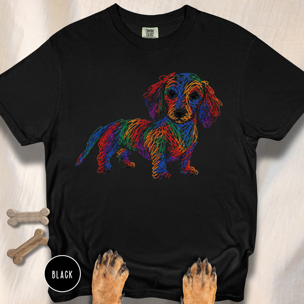 Scribble Dachshund T-shirt
