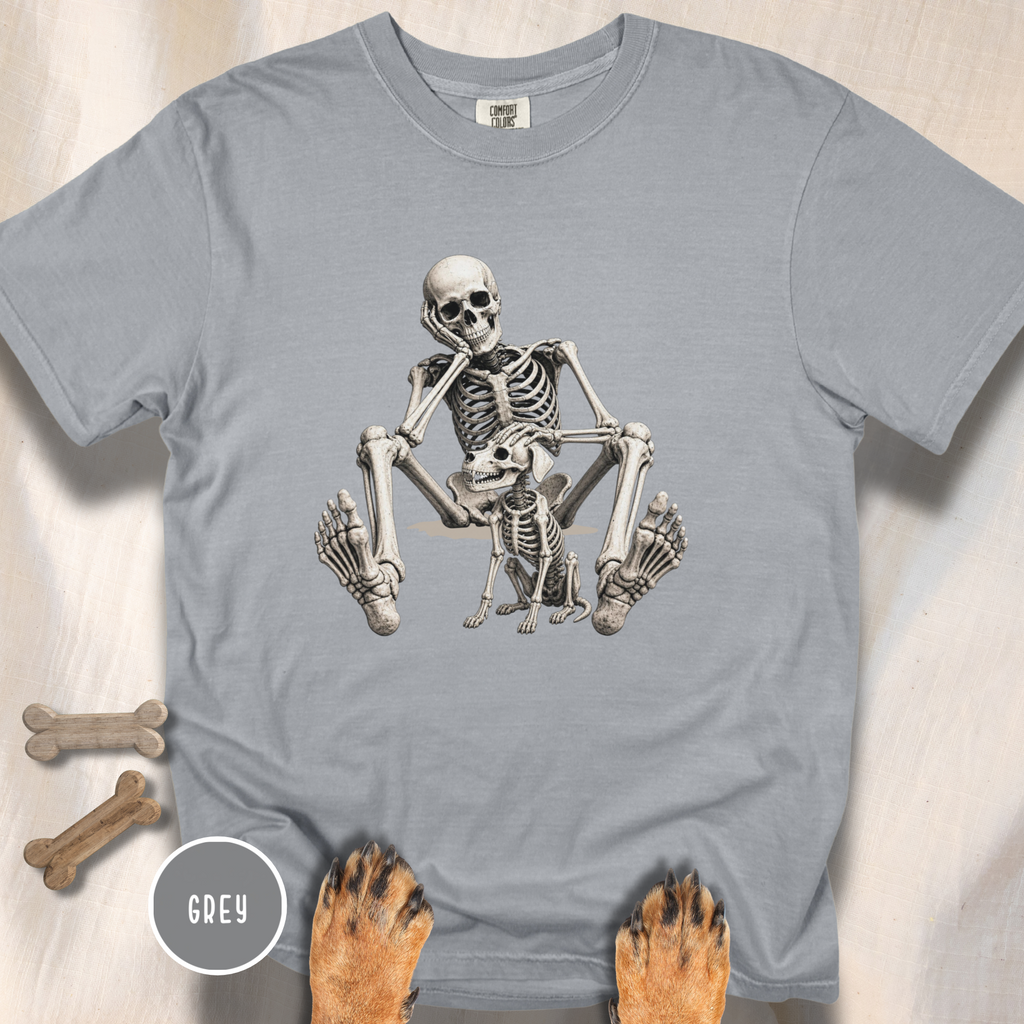 Skeleton Pets His Dog T-Shirt
