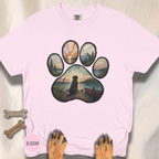 Lake Life Stained Glass Paw Print T-shirt
