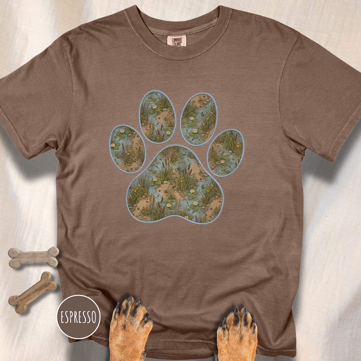 Paws in the Marsh Dog Paw T-Shirt