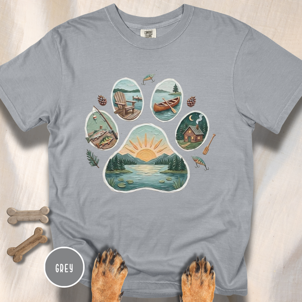 Lake Life Dog Paw T-Shirt