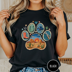 Western Desert Cowboy Paw Print T-Shirt