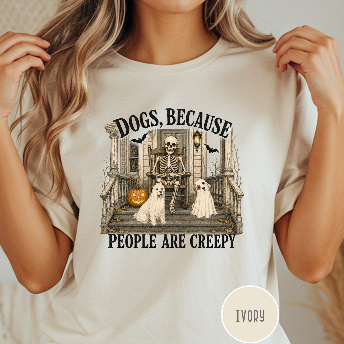Dogs, Because People are Creepy Skeleton T-shirt