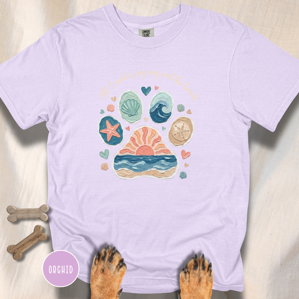 Coastal Dog Lover T-Shirt for Beach Loving Dog Moms