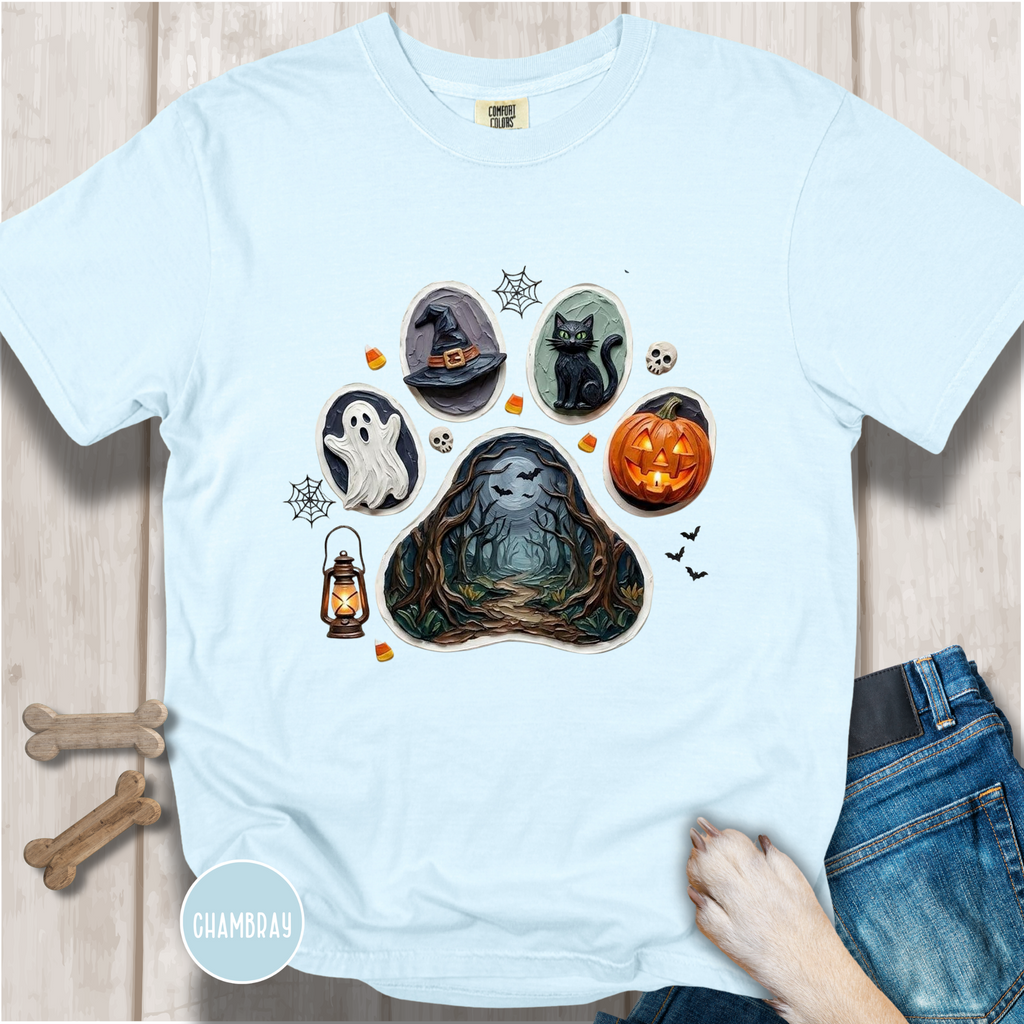 Spooky Season Dog Paw Comfort Colors T-Shirt