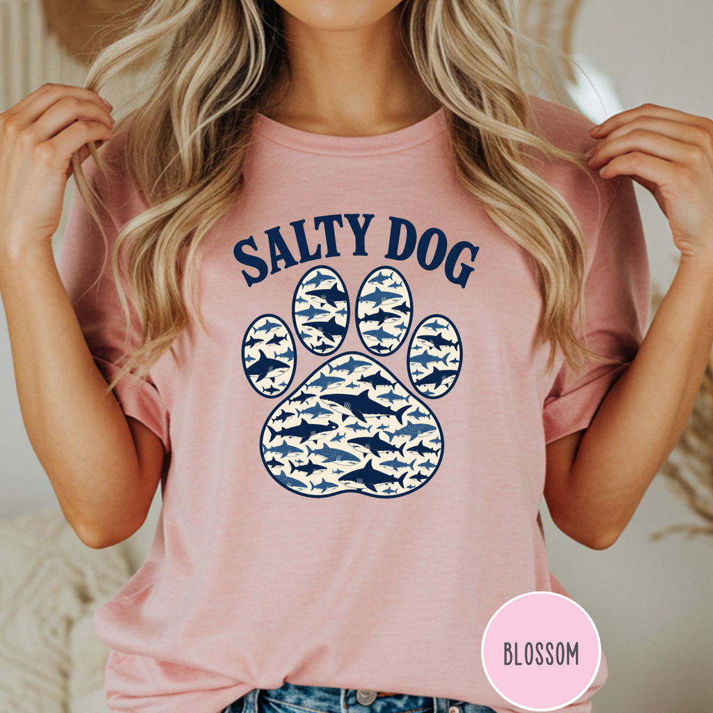 Salty Dog Shark Paw Print  T-shirt