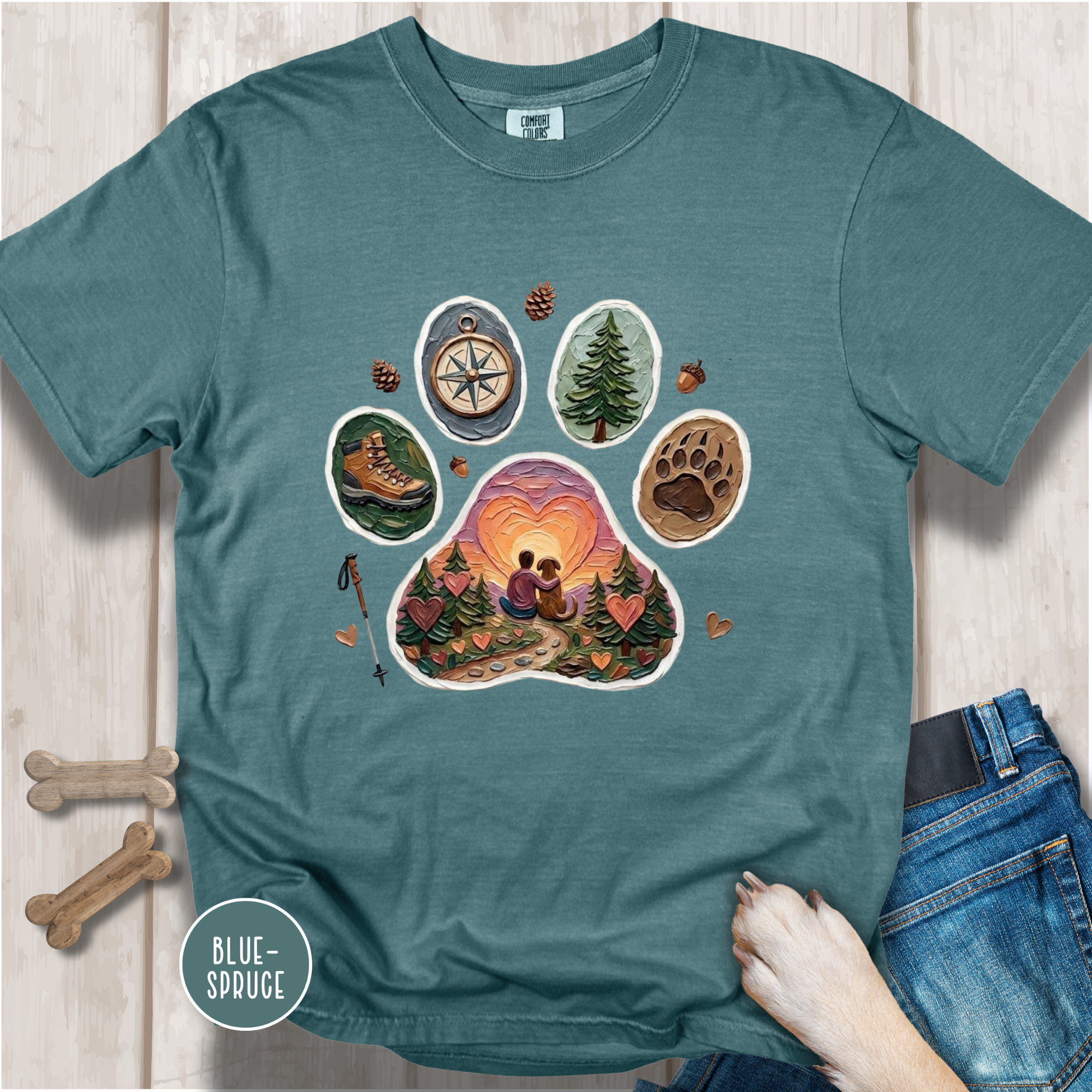 Adventure Buddy Dog Paw Comfort Colors T-Shirt
