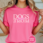 Dogs Over People Cream and Pink T-shirt