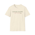Emotionally Unavailable - Except to My Dog T-shirt: sage and pink