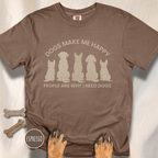 Dogs Make Me Happy, People are Why I Need Dogs Silhouette T-shirt