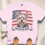 Yorkshire Terrier American Made USA flag T-shirt