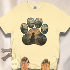 Sail Away Stained Glass Paw Print T-shirt