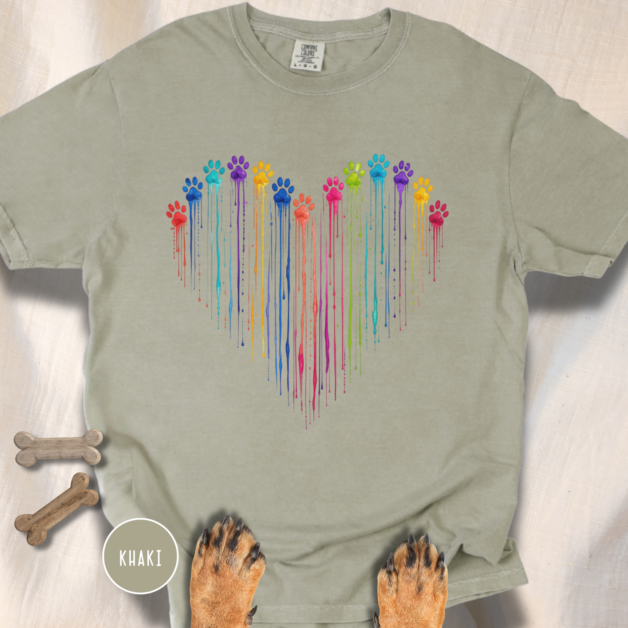 Paw Print Paint Heart T-shirt