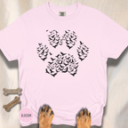 Murder of Crows in Flight Dog Paw T-shirt