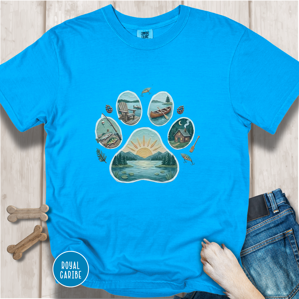 Lake Life Dog Paw T-Shirt