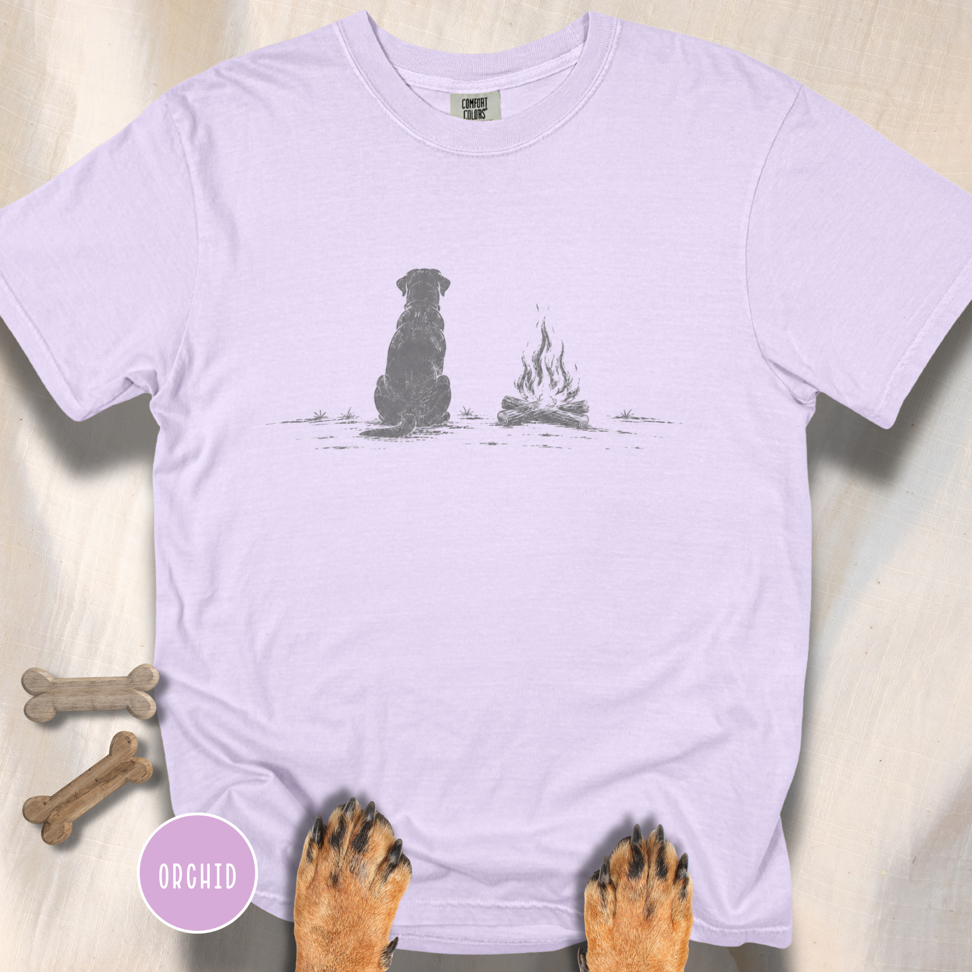 A Dog by the Campfire  T-Shirt