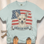 Chihuahua American Made USA flag T-shirt
