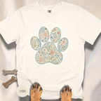 Coastal Seashore Vintage Botanical Dog Paw T-Shirt