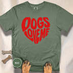 Dogs Love Me | Heart (Red or Pink) T-Shirt