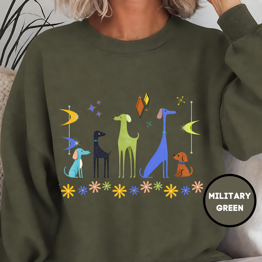 Retro Atomic Dogs Crewneck Sweatshirt