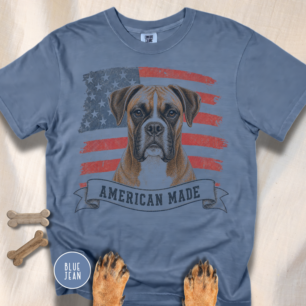 Boxer American Made USA flag T-shirt