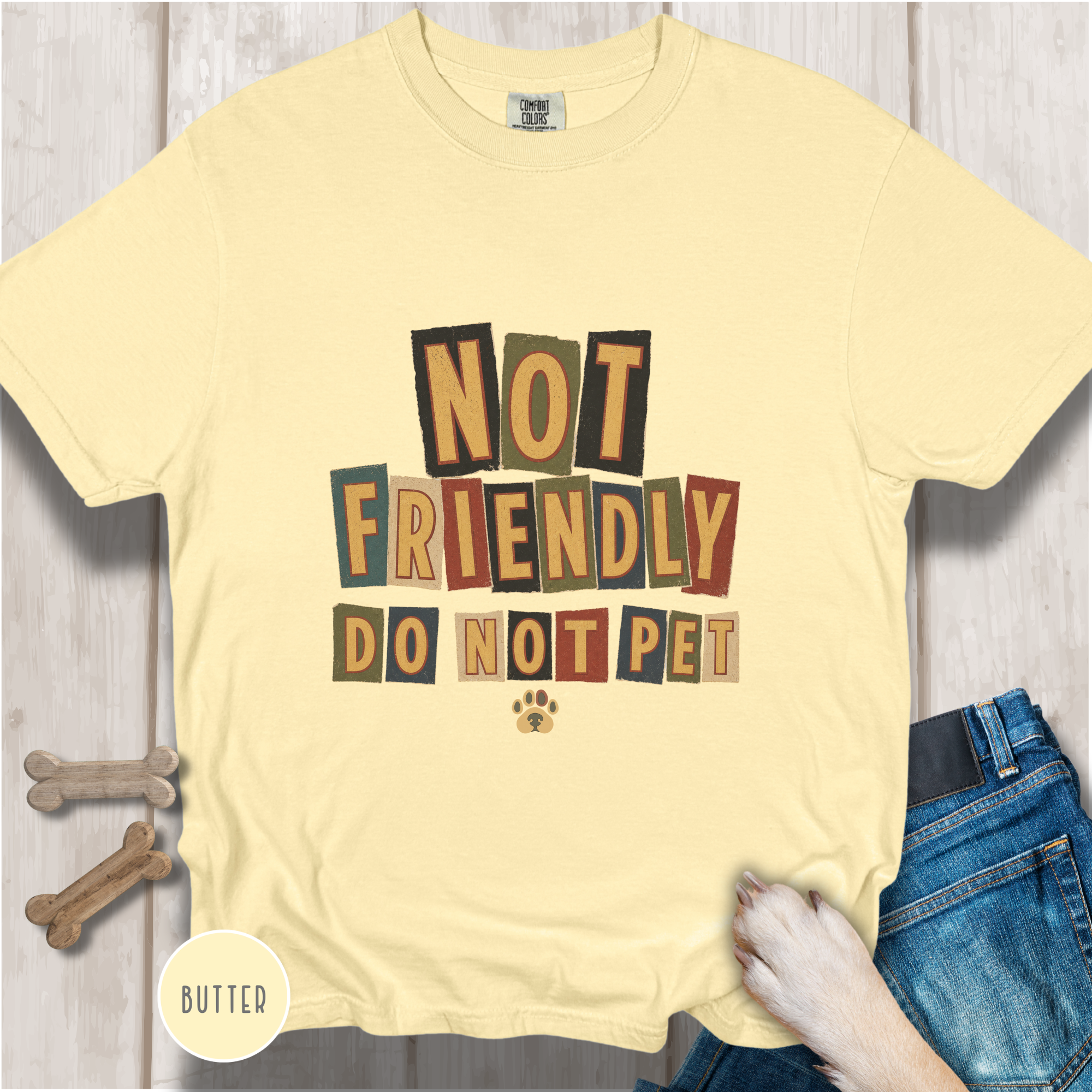 Not Friendly - Do Not Pet Ransom Note T-shirt