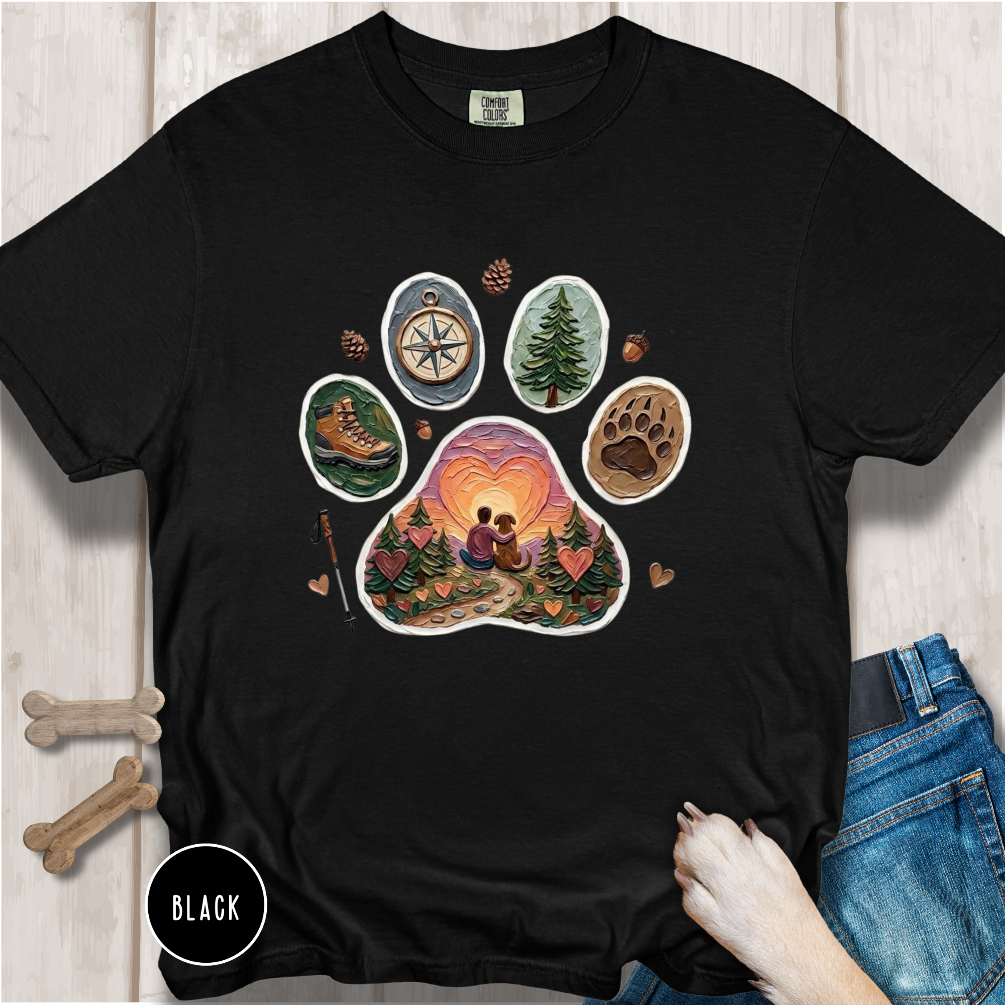 Adventure Buddy Dog Paw Comfort Colors T-Shirt
