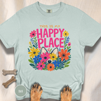 Dog in the Garden Happy Place T-shirt