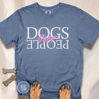 Dogs Over People Cream and Pink T-shirt