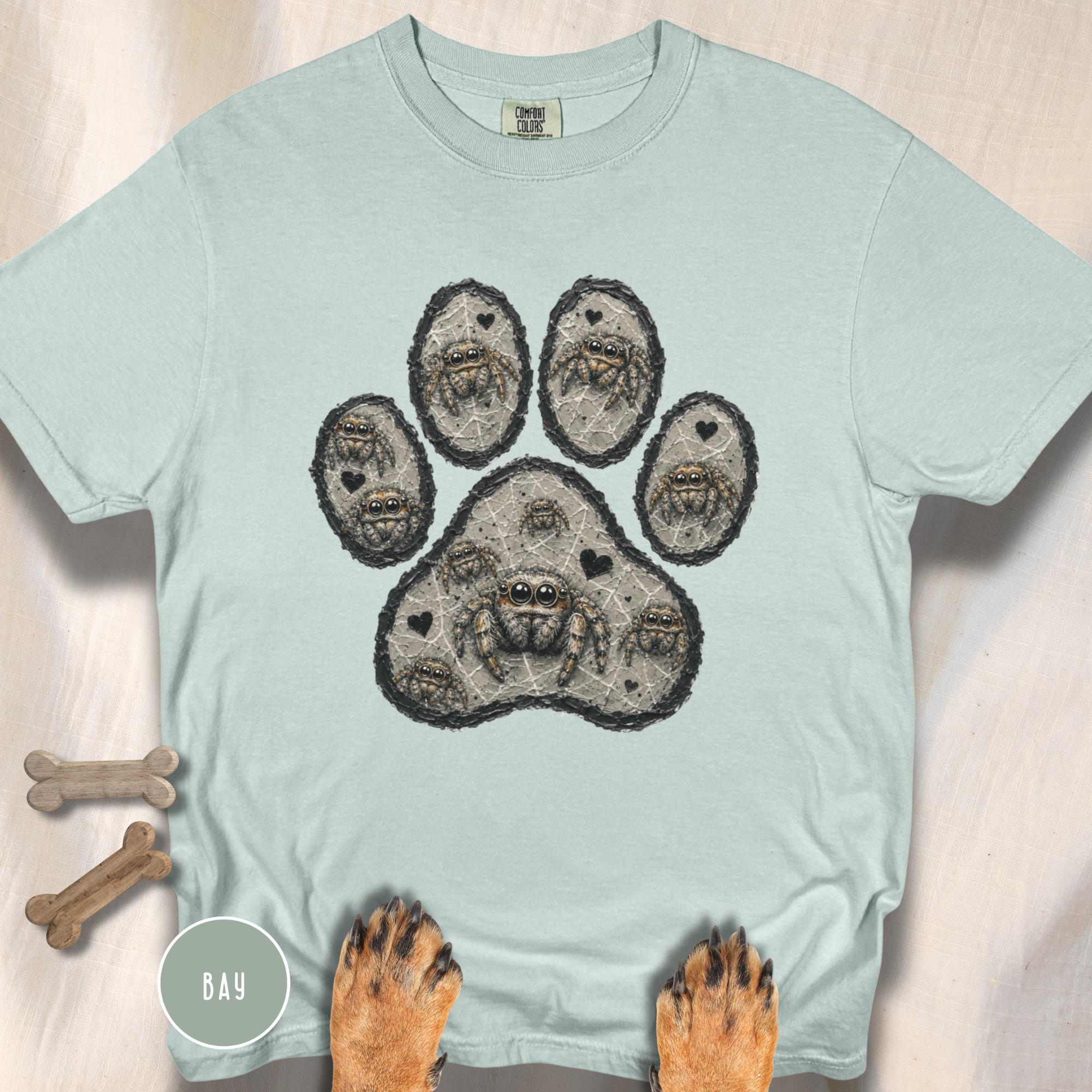 Jumping Spider Paw Print T-shirt