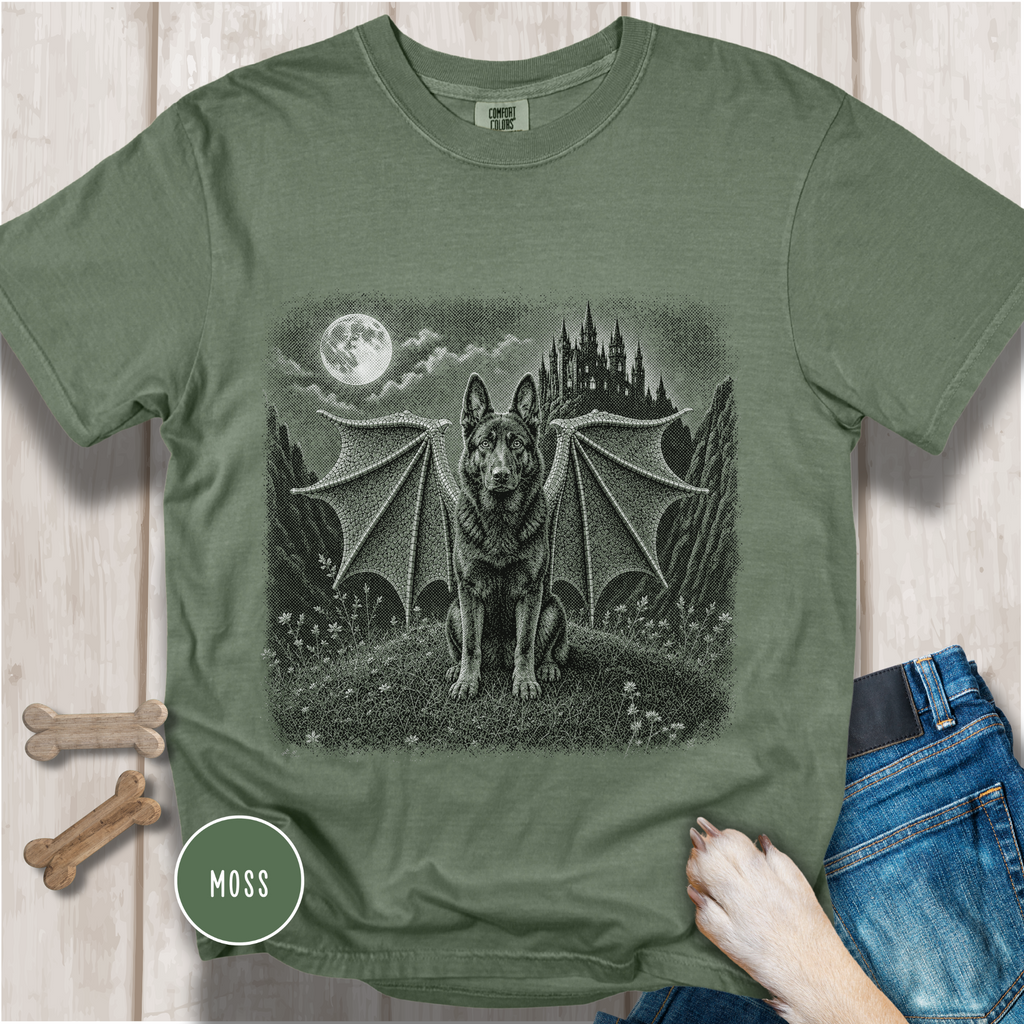 Mythic Guardian  German Shepherd Wolf Dog T-Shirt