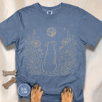 Dog in the Garden on a Moonlit Night T-shirt
