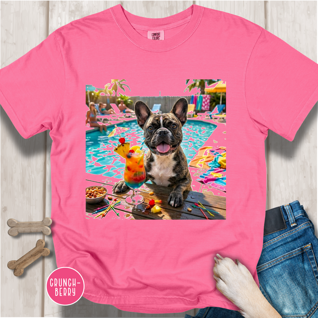 French Bulldog Pool Party T-shirt.