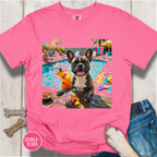 French Bulldog Pool Party T-shirt.