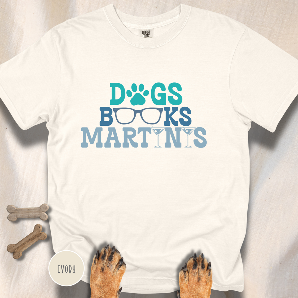 Dogs Books Martinis T-shirt
