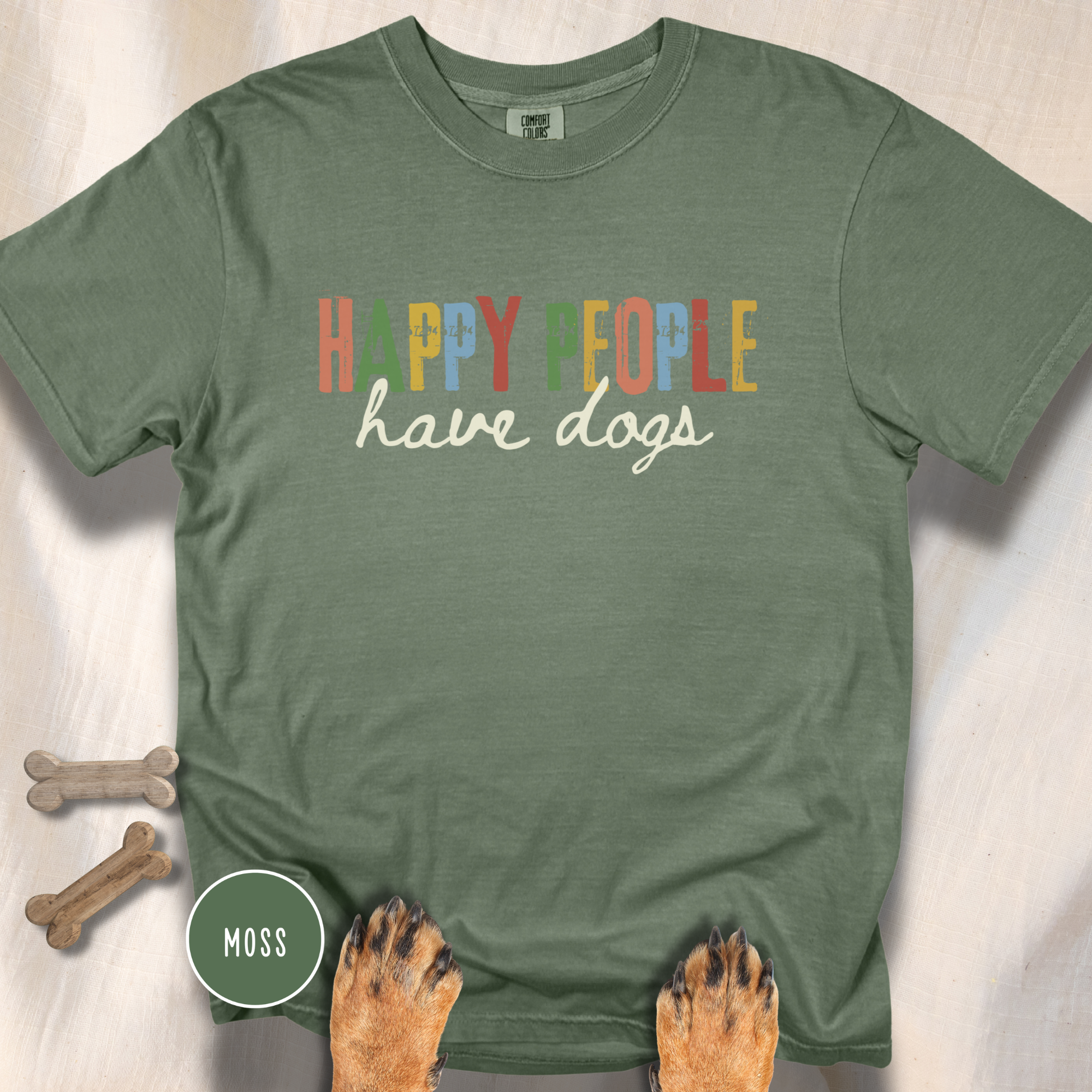 Happy People Have Dogs Multi-colored T-shirt