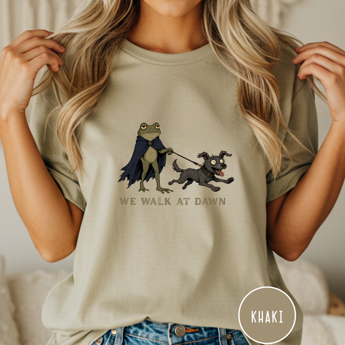 We Walk at Dawn Dog and Frog T-shirt
