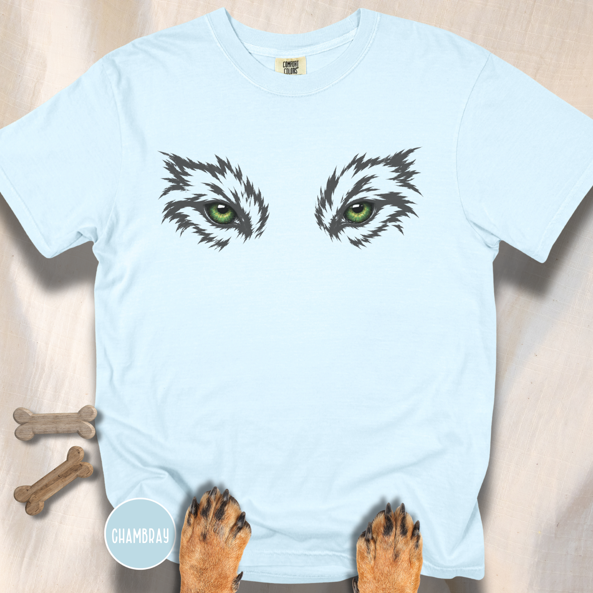 Green Eyes of the Grey Wolf  T-Shirt