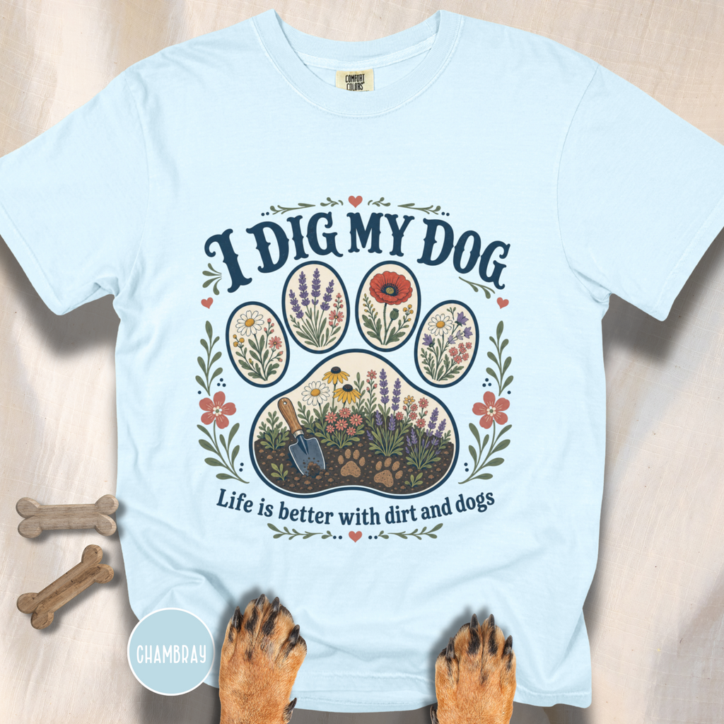 I Dig My Dog Paw Print T-shirt