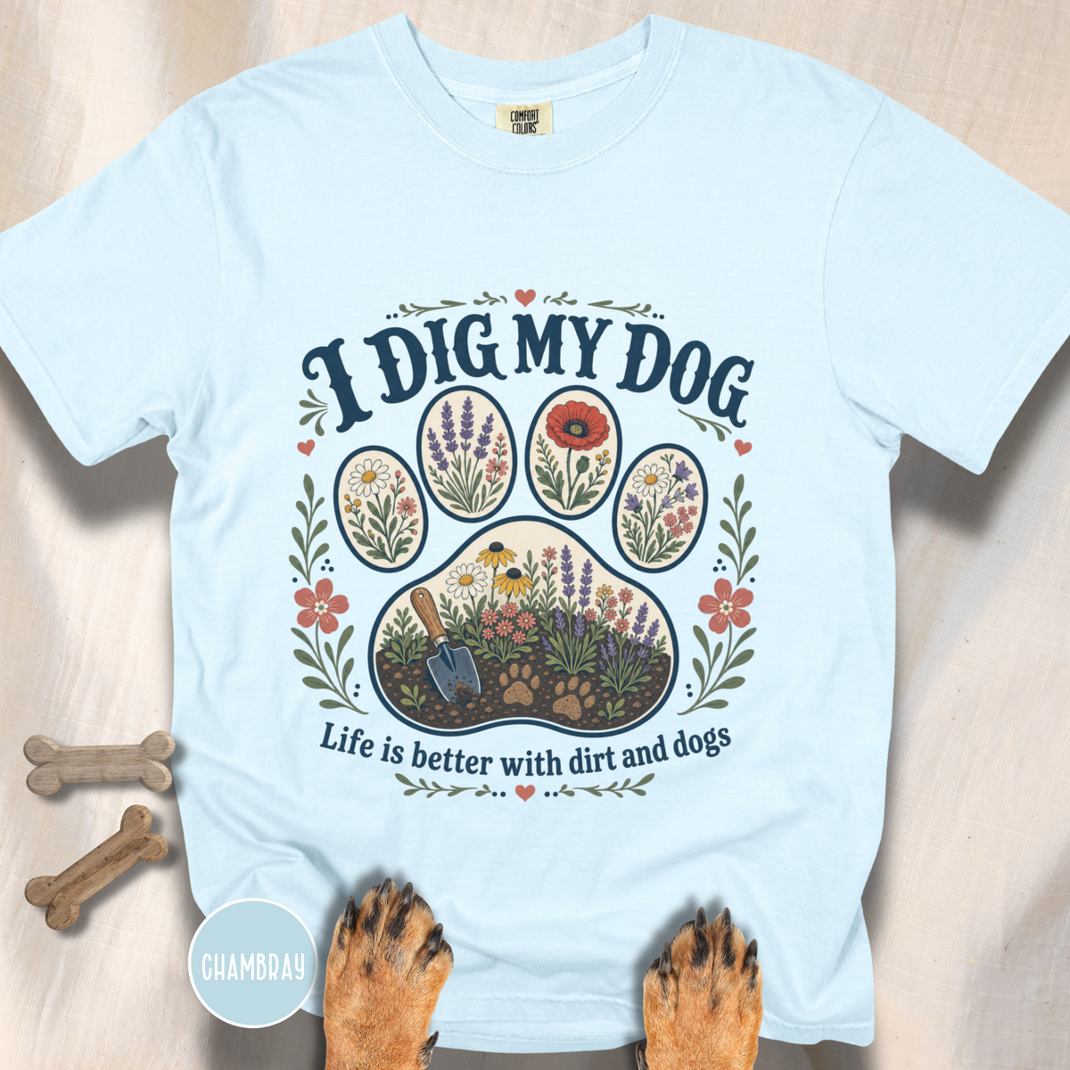 I Dig My Dog Paw Print T-shirt