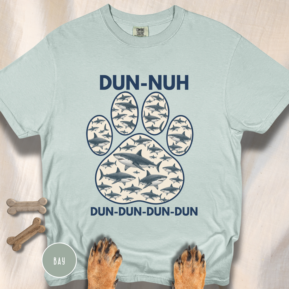 Shark Theme Song Paw Print T-shirt